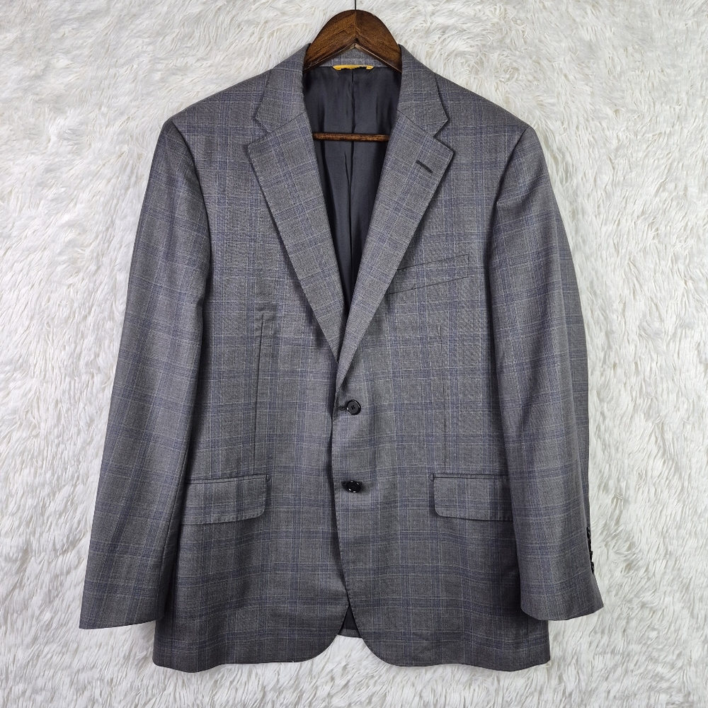 Hickey Freeman Gray Plaid Sport Coat